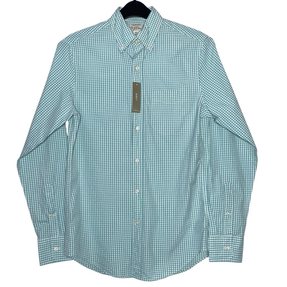 J.Crew Men’s‎ Blue Gingham Cotton Button Down Shirt